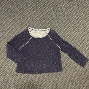Eileen Fisher Cropped Long Sleeve Organic Cotton Top/Sweatshirt